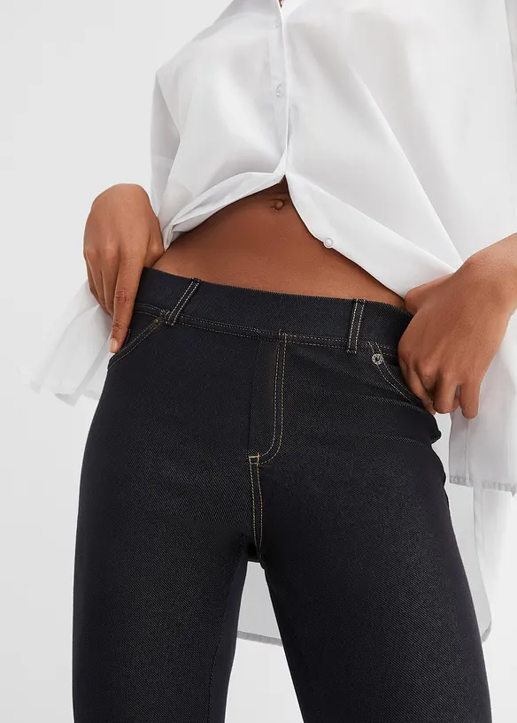 Legging aspect jean en coton mélangé, bonprix