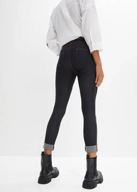 Legging aspect jean en coton mélangé, bonprix