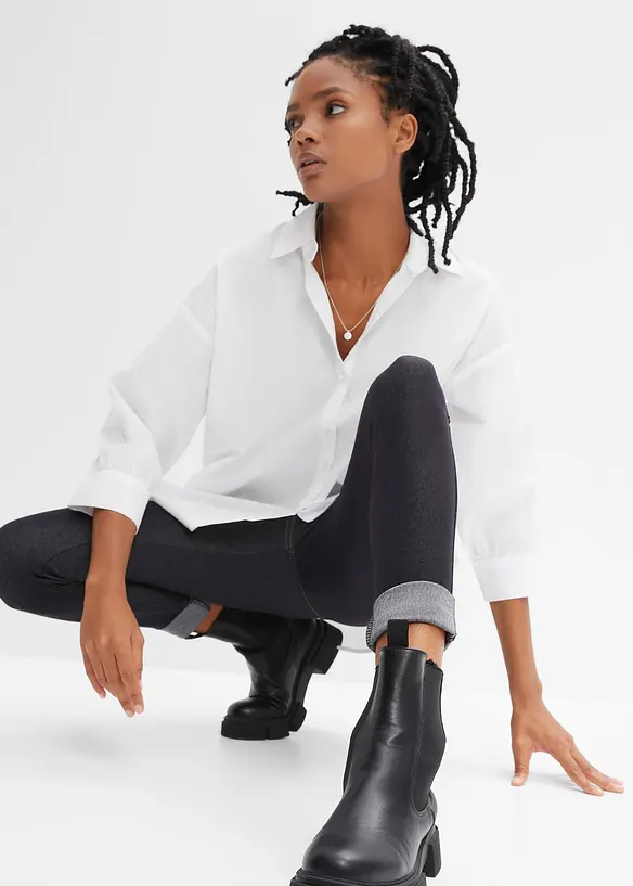 Legging aspect jean en coton mélangé, bonprix