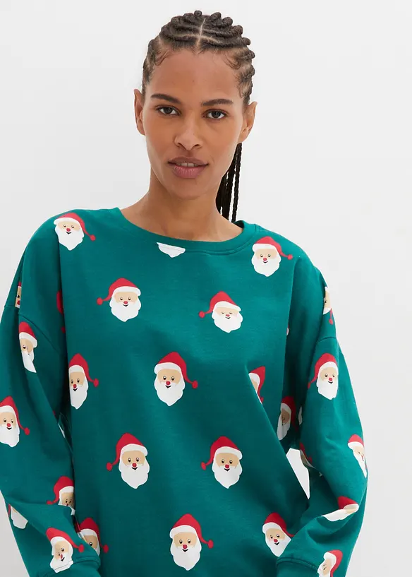 Weihnachts-Sweatshirt mit Vokuhila Saum, bonprix