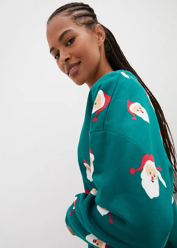 Weihnachts-Sweatshirt mit Vokuhila Saum, bonprix