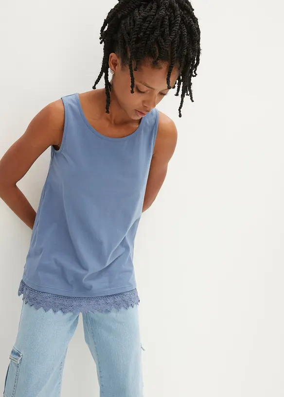 Top mit Spitze (2er-Pack), bonprix