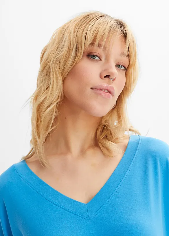 Shirt mit 3/4 Arm aus Viskose-Elasthan-Mix, bonprix
