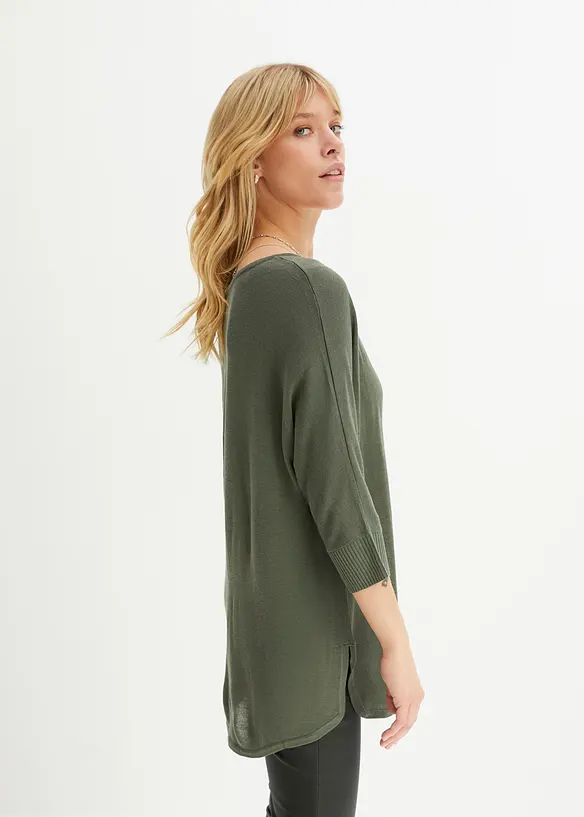 Pull en fine maille manches 3/4, bonprix