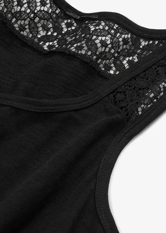 Shirtkleid aus Baumwolle mit Spitze, bonprix