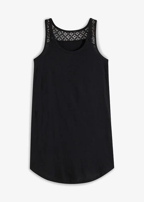Shirtkleid aus Baumwolle mit Spitze, bonprix