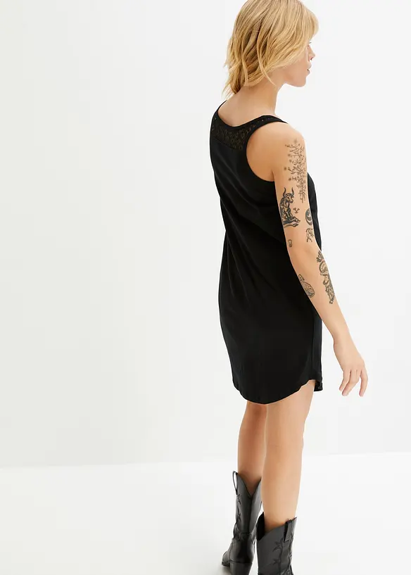 Shirtkleid aus Baumwolle mit Spitze, bonprix