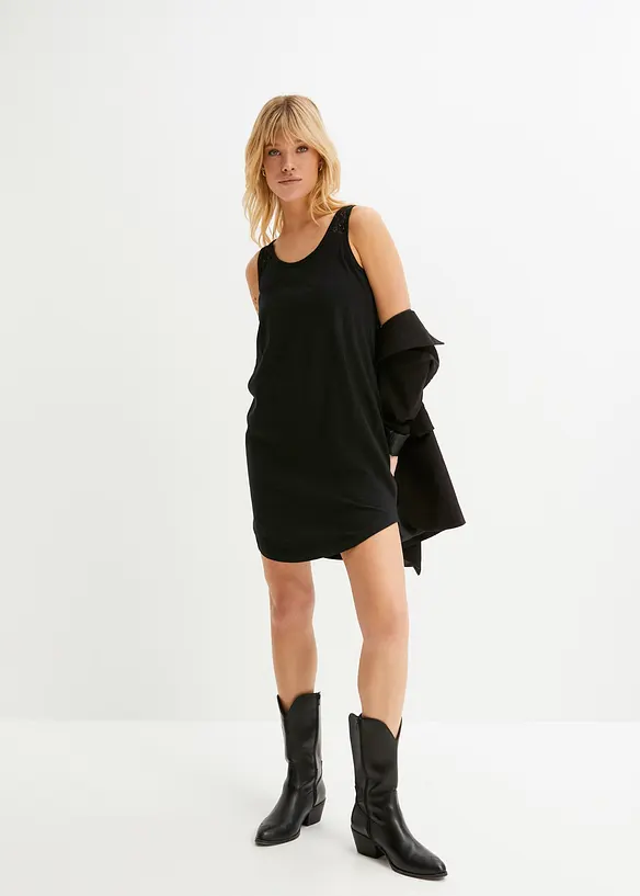 Shirtkleid aus Baumwolle mit Spitze, bonprix