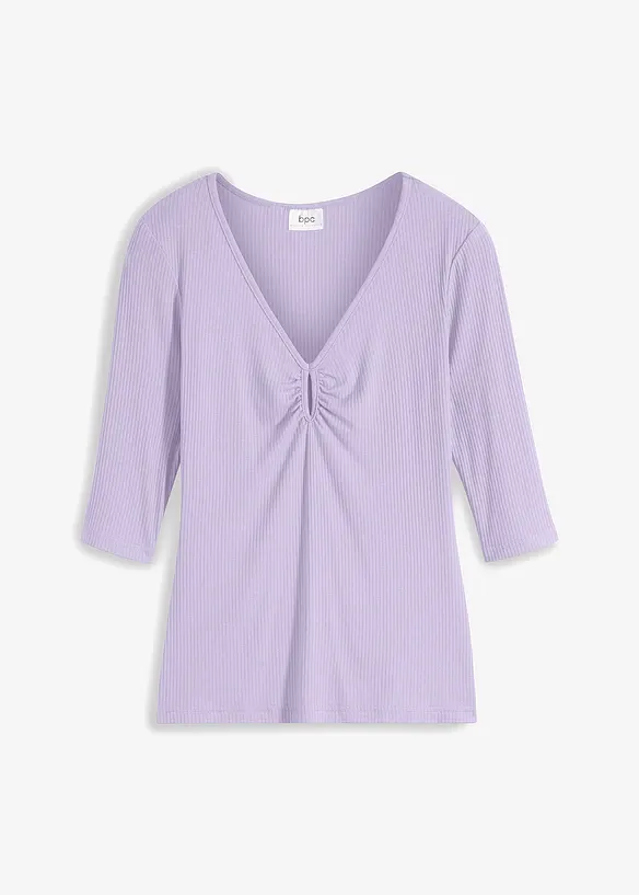 T-shirt côtelé en viscose douce, bonprix