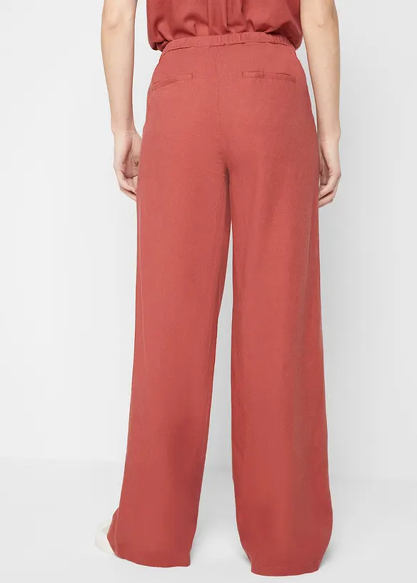 Pantalon palazzo en lin mélangé, bonprix