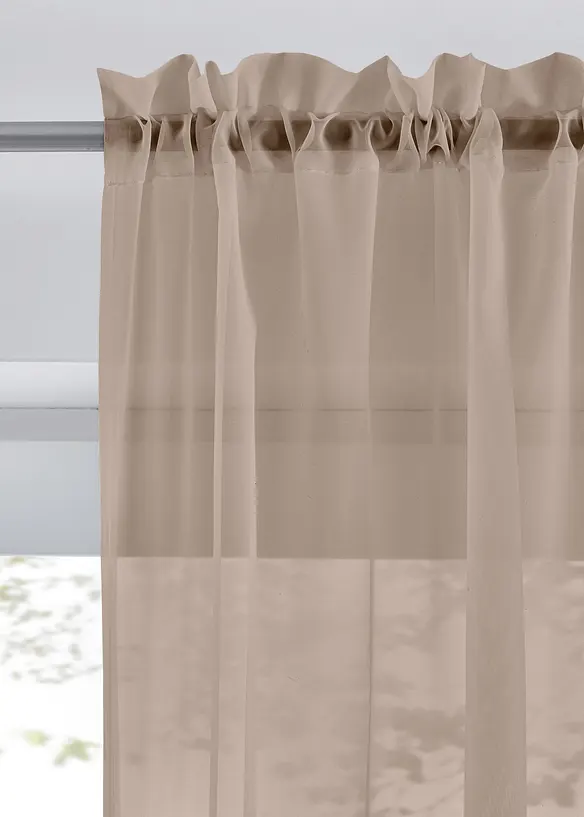 Lot de 2 voilages unis, bonprix