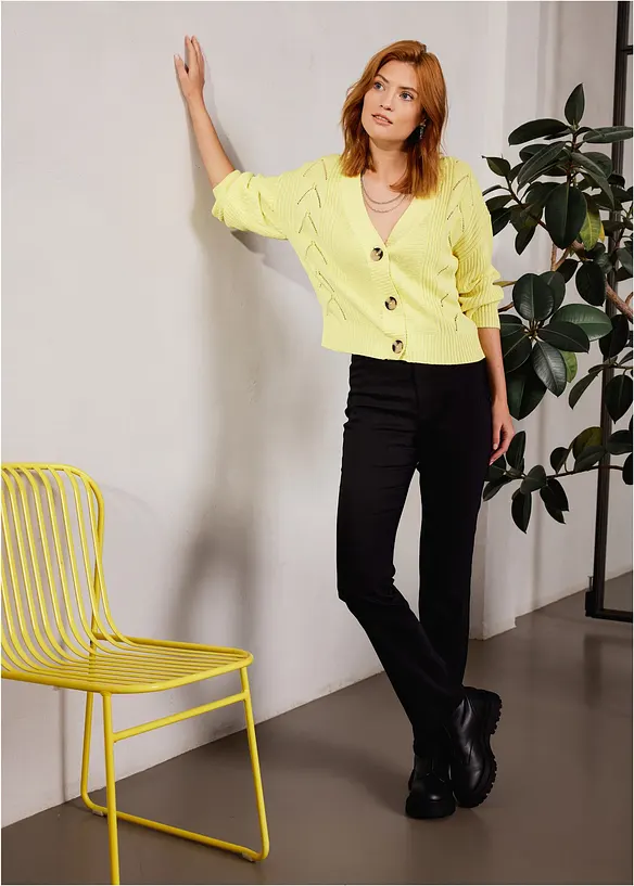 Pantalon stretch avec détail ceinture, bonprix