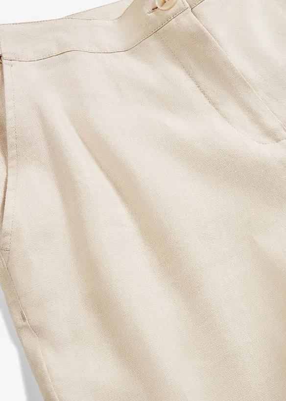 High-Waist-Hose aus Leinen-Viskose-Mix, bonprix
