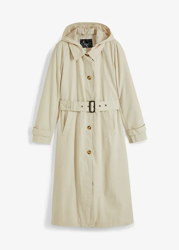 Manteau esprit trench à capuche amovible, bonprix