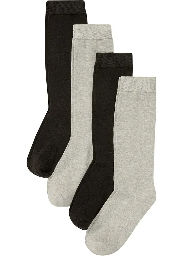 Lot de 4 chaussettes longueur mollet à bord non comprimant, bpc bonprix collection