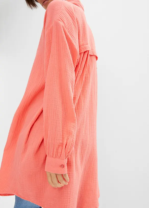 Oversize Musselin-Longbluse, bonprix