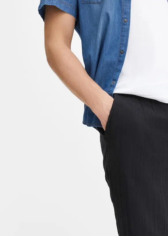 Regular Fit Musselin Schlupfhose aus reiner Baumwolle, Tapered, bonprix