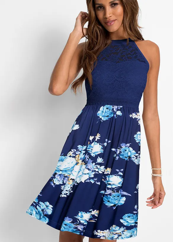 Robe en jersey à dentelle, bonprix