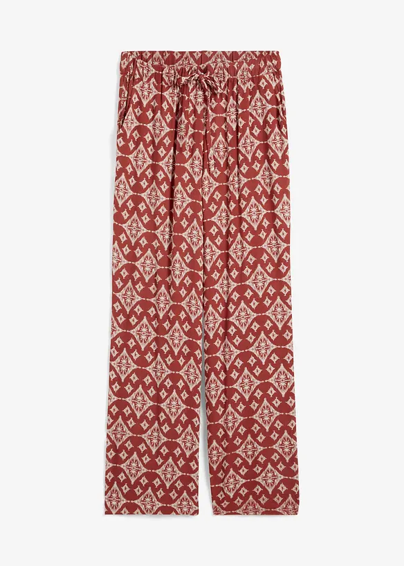 Pantalon palazzo imprimé avec taille élastiquée, bonprix