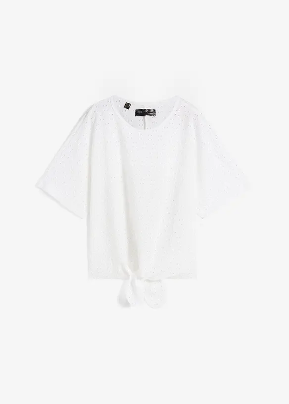 T-shirt manches chauve-souris avec broderie anglaise, bonprix