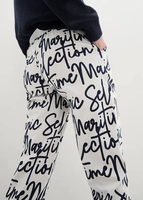 Pantalon imprimé à taille élastiquée, bonprix