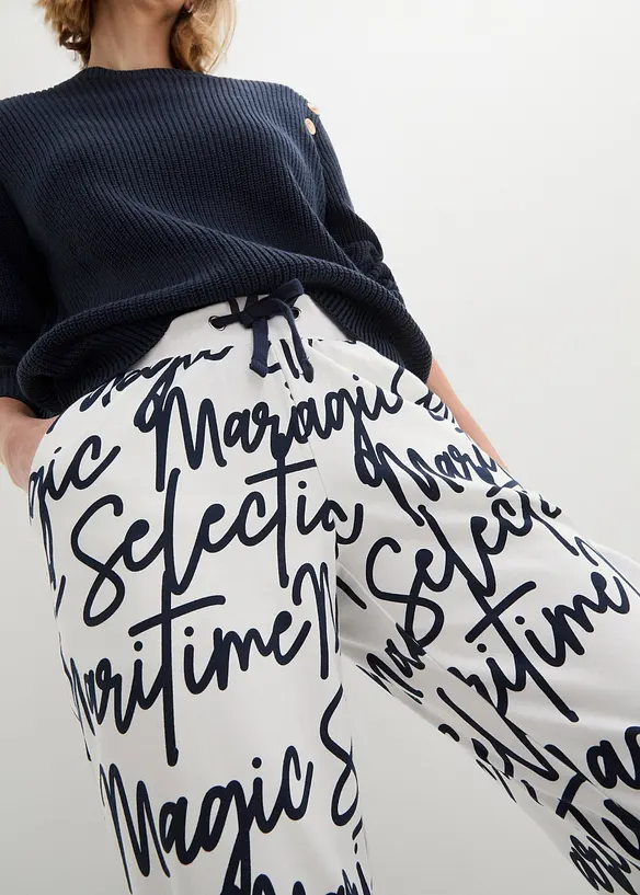 Pantalon imprimé à taille élastiquée, bonprix
