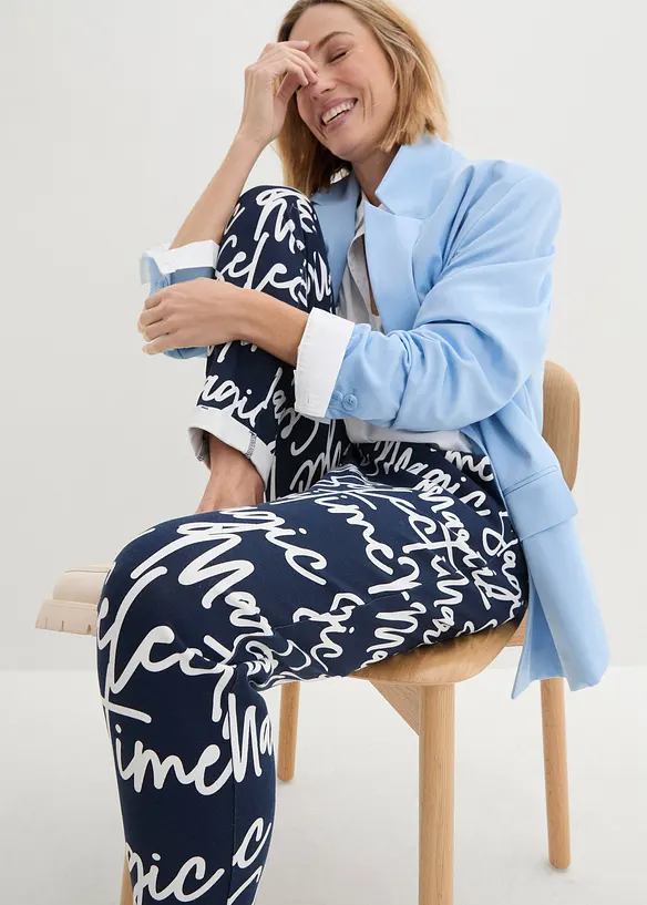 Pantalon imprimé à taille élastiquée, bonprix