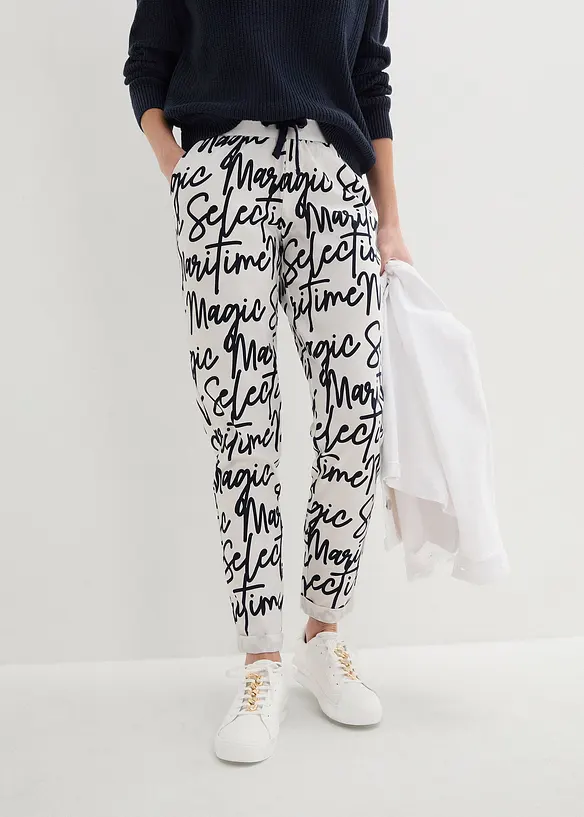 Pantalon imprimé à taille élastiquée, bonprix