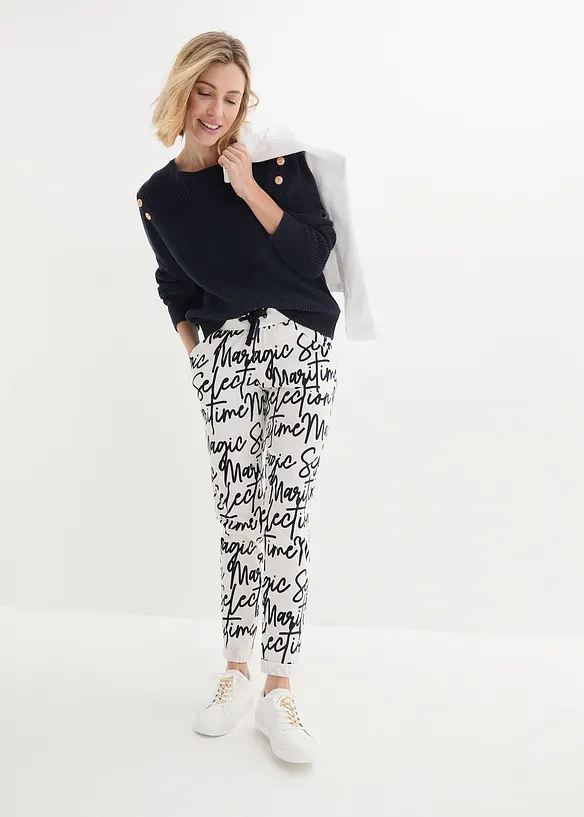 Pantalon imprimé à taille élastiquée, bonprix