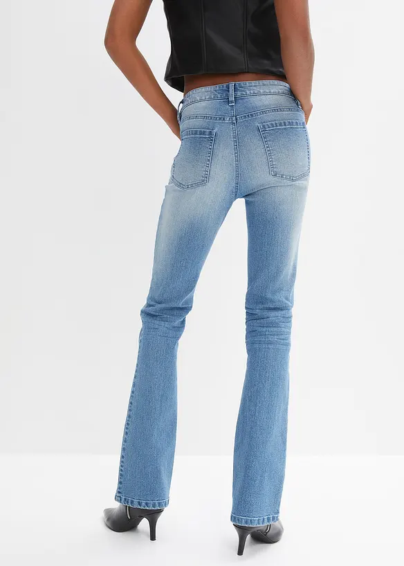 Jean flare taille mi-haute, extensible, bonprix
