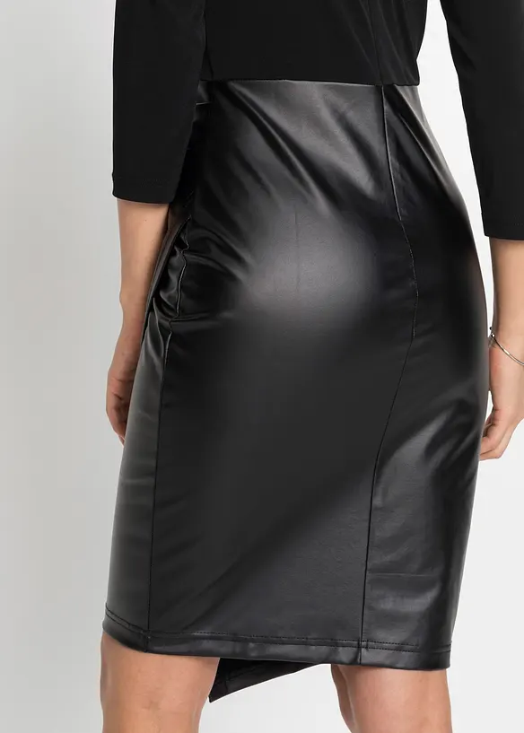 Robe bi-matière avec haut en jersey, bonprix