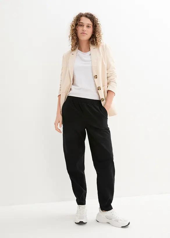 Hose aus Baumwoll-Leinen-Mix, High-Waist, bonprix