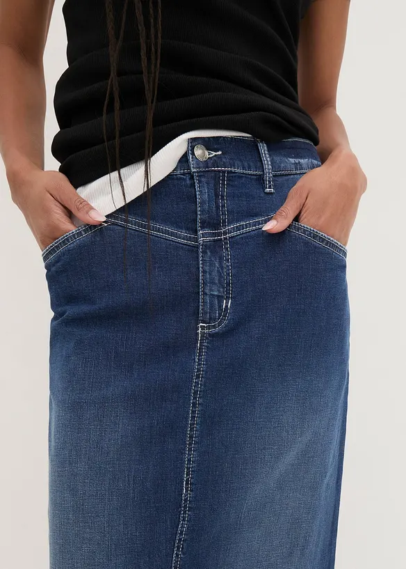 Jupe longue en jean, bonprix