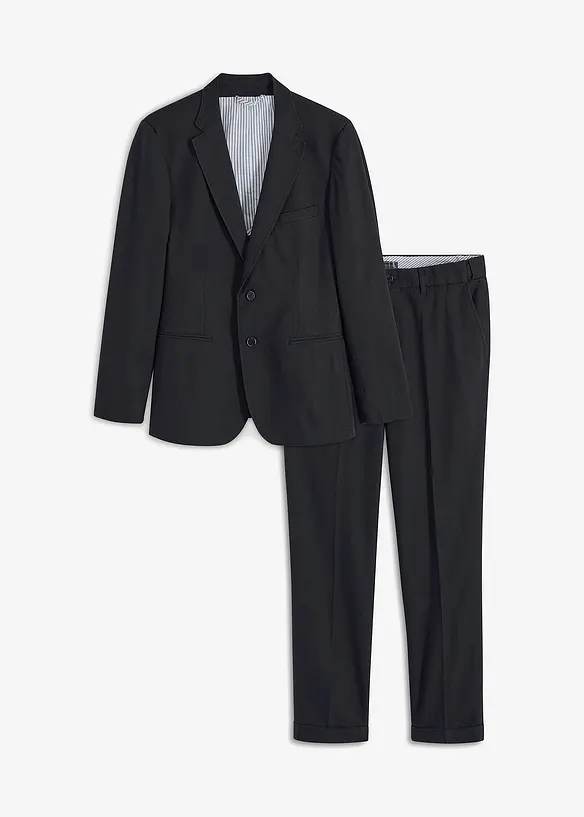 Costume 2 pièces slim en lin majoritaire, bonprix