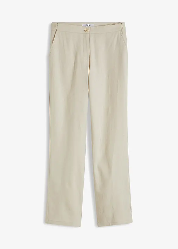 High-Waist-Hose aus Leinen-Viskose-Mix, bonprix
