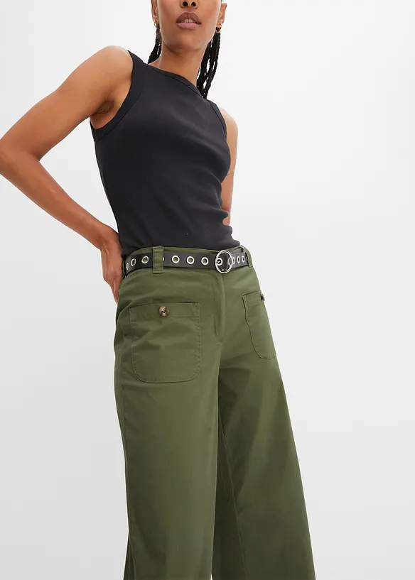 Wide Leg Hose, High Waist, Bequembund, bonprix
