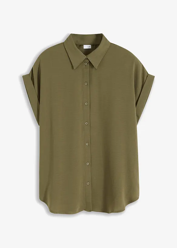 Kurzarmbluse mit recyceltem Polyester, bonprix