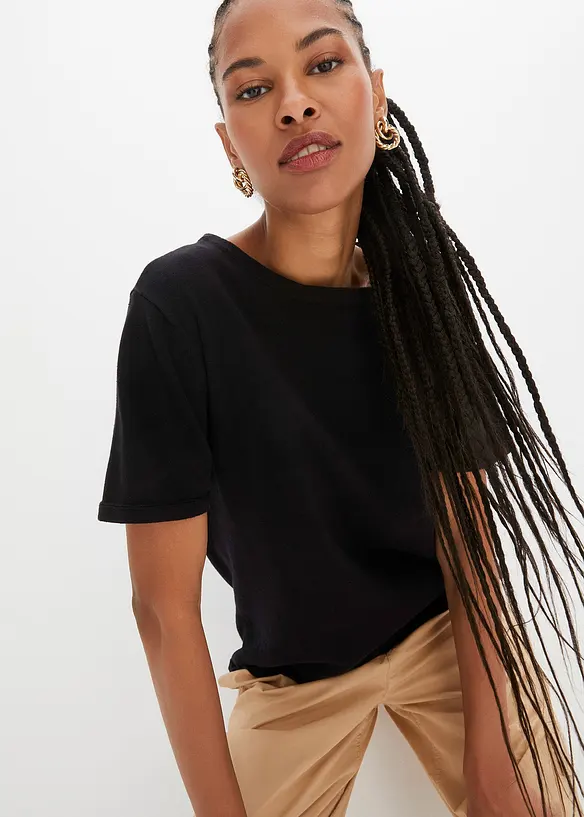 T-shirt en fine maille 100% coton, bonprix