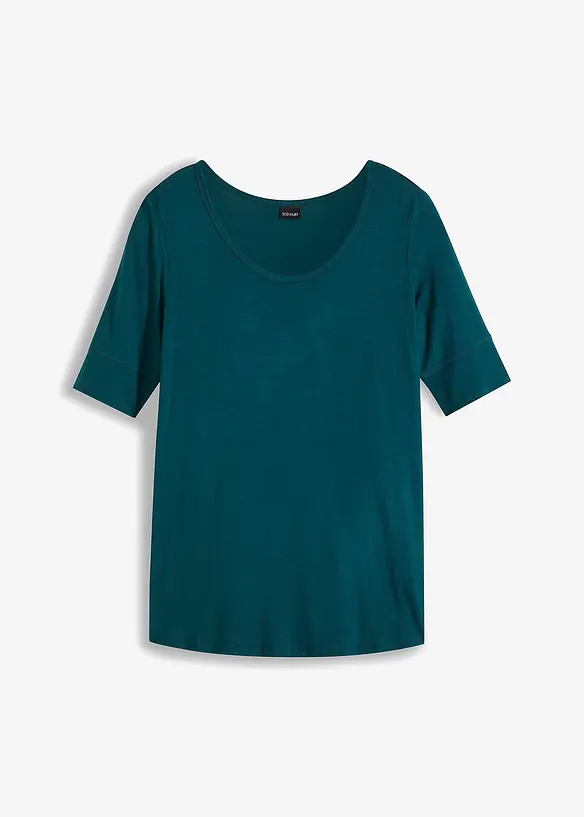 T-shirt à col rond en viscose douce, bonprix