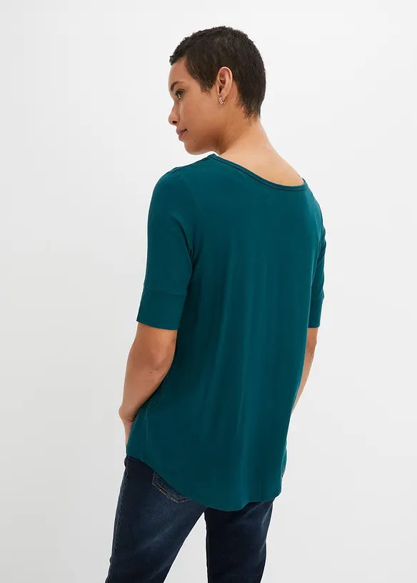 T-shirt à col rond en viscose douce, bonprix
