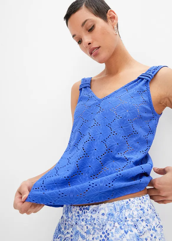 Top à broderies anglaises, bonprix