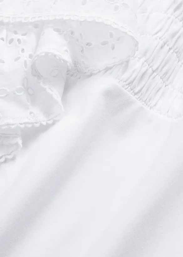 T-shirt à broderies anglaises, bonprix