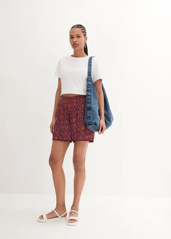 Short imprimé avec taille élastiquée, bonprix
