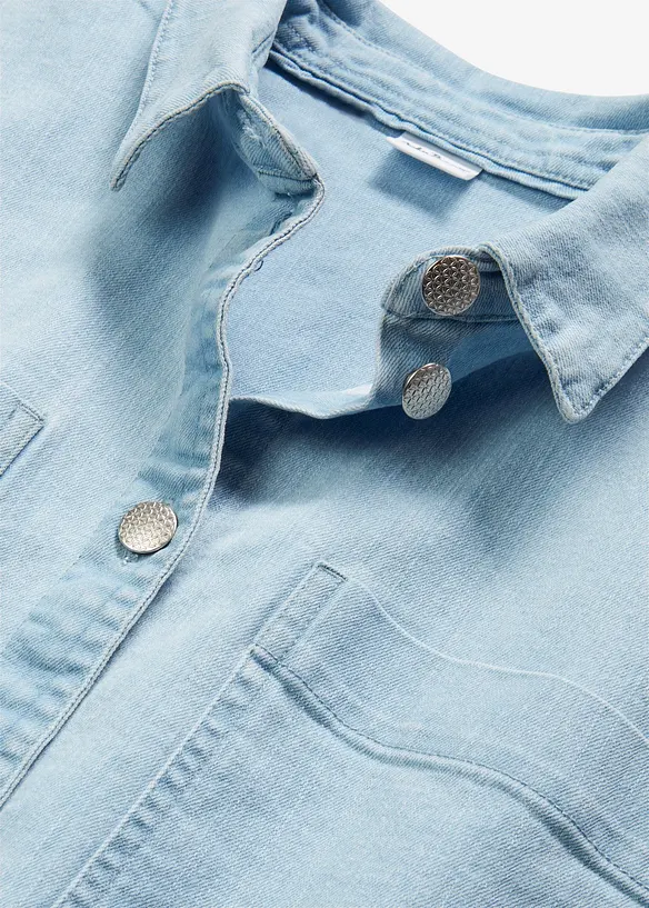Chemisier en jean court et boxy, bonprix