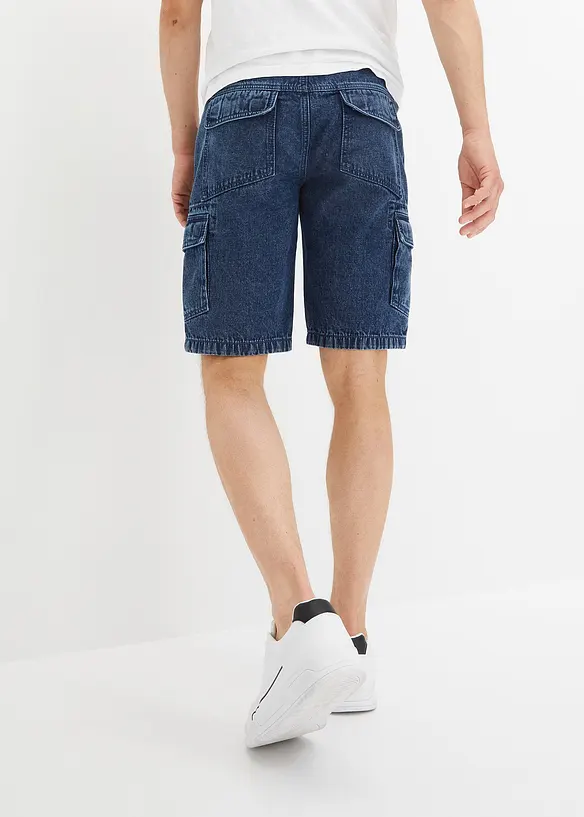 Bermuda cargo en jean, coton, Loose, bonprix