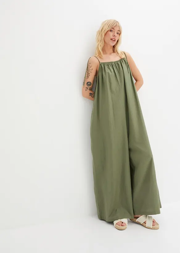Jumpsuit aus leichtem Leinen-Viskose-Mix, bonprix