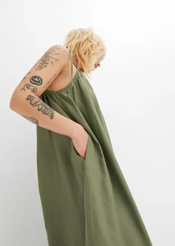 Jumpsuit aus leichtem Leinen-Viskose-Mix, bonprix