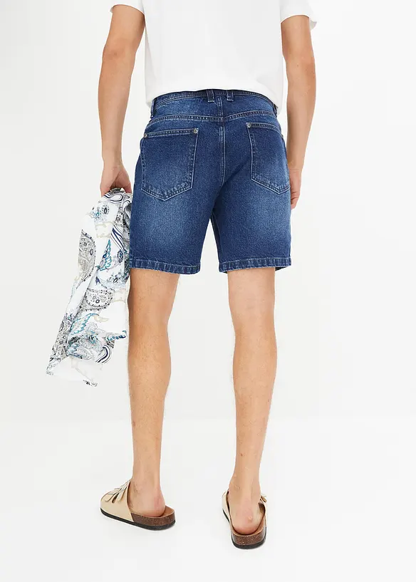 Short long en jean extensible, Regular Fit, bonprix