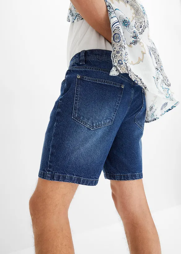 Short long en jean extensible, Regular Fit, bonprix
