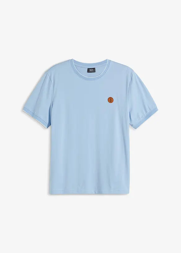 T-shirt aspect superposé avec écusson poitrine, bonprix